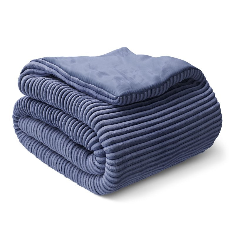 Kids Comforter Set - Light Purple Plush Ribbed Corduroy Twin, 2 Pieces - Soft & Cozy Bedding