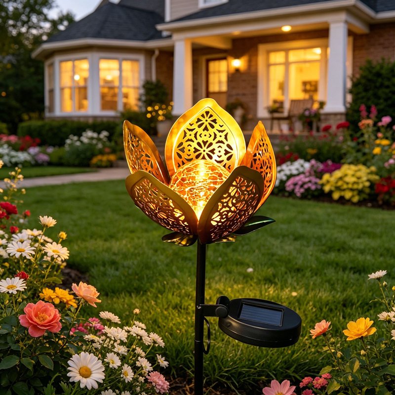 Solar Garden Lights I - Metal Waterproof Outdoor Stake Decorative LED Light