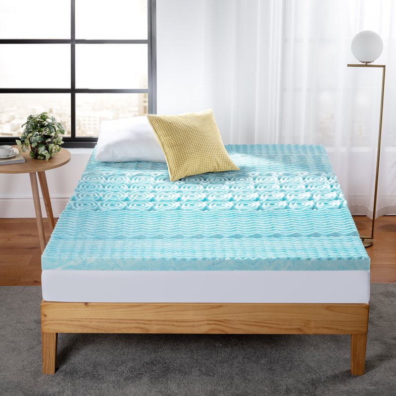 Zinus Green Tea Gel Memory Foam Mattress Topper Queen - Zoned Support, 2 Inch