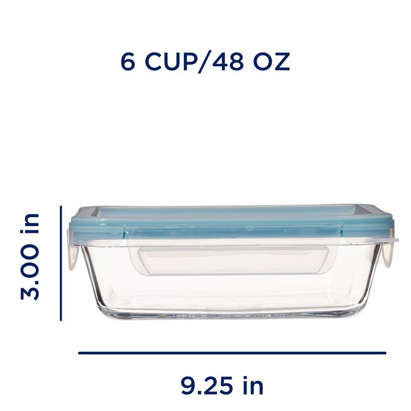 Leak-Proof 6-Cup Glass Food Storage Container - TrueLock