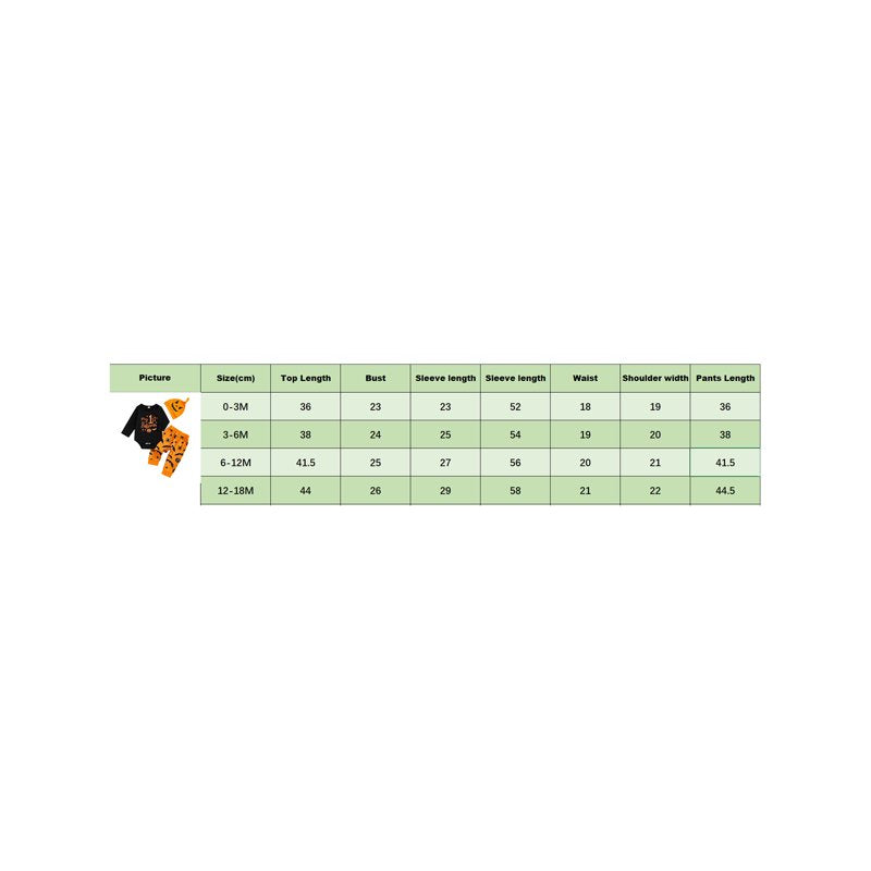 Baby Boy First Halloween Outfit 3-Piece Set Orange 12-18 Months Letter Print Romper Hat Pants