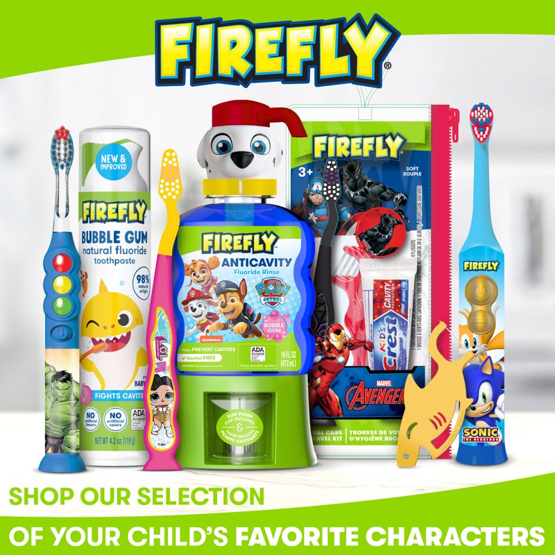 Kids Battery-Operated Rotary Toothbrush with 3D Character Cover