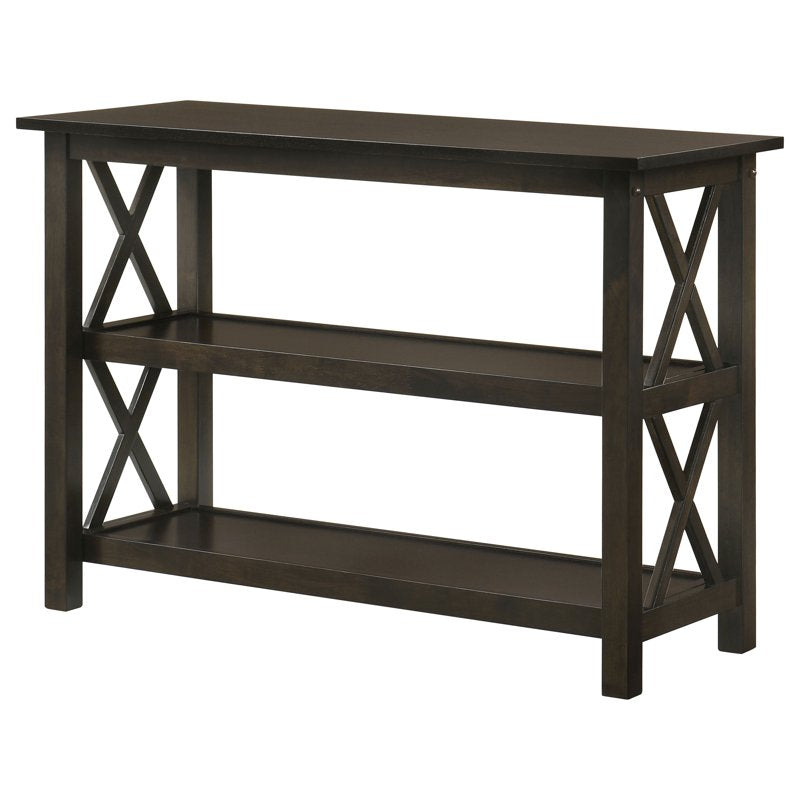 Deep Merlot Console Table with 2 Shelves - Entryway Accent Furniture