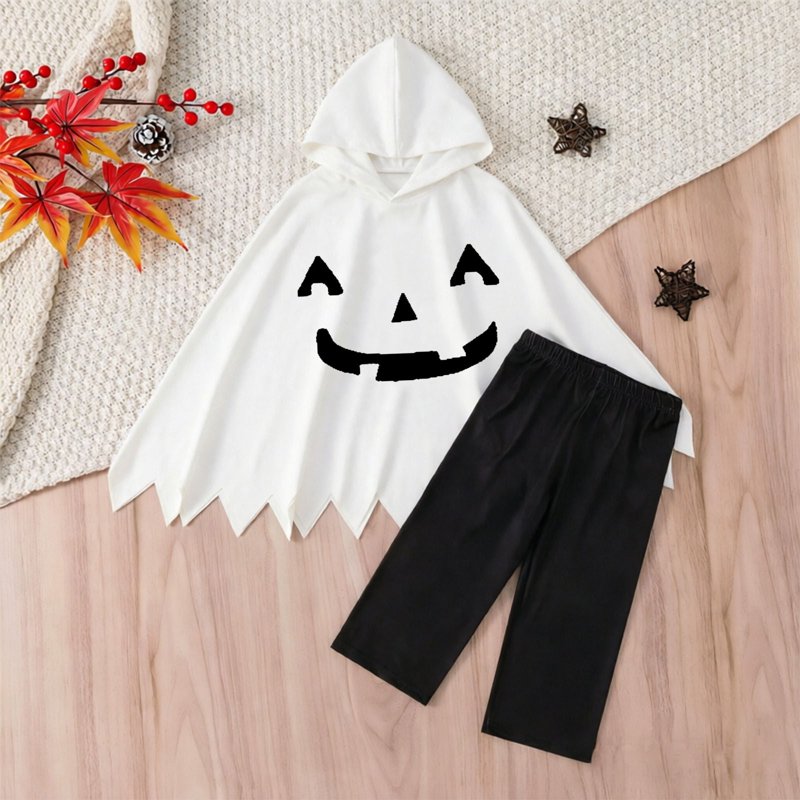 White Boys Halloween Outfit Set for 4-5 Years - Comfortable 2-Piece Costume