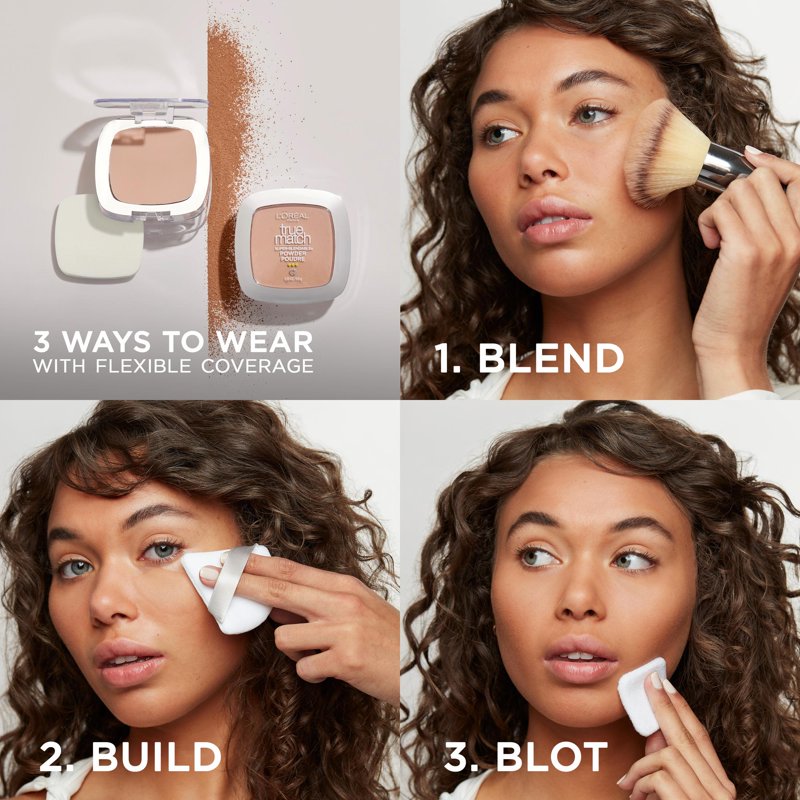 Oil Free Face Powder - True Match Super Blendable Makeup, Light Ivory