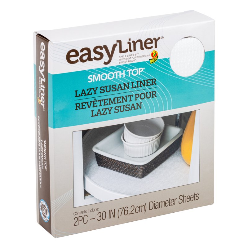 Lazy Susan Shelf Liner Kit - 30 Inch, 2 Pieces, White