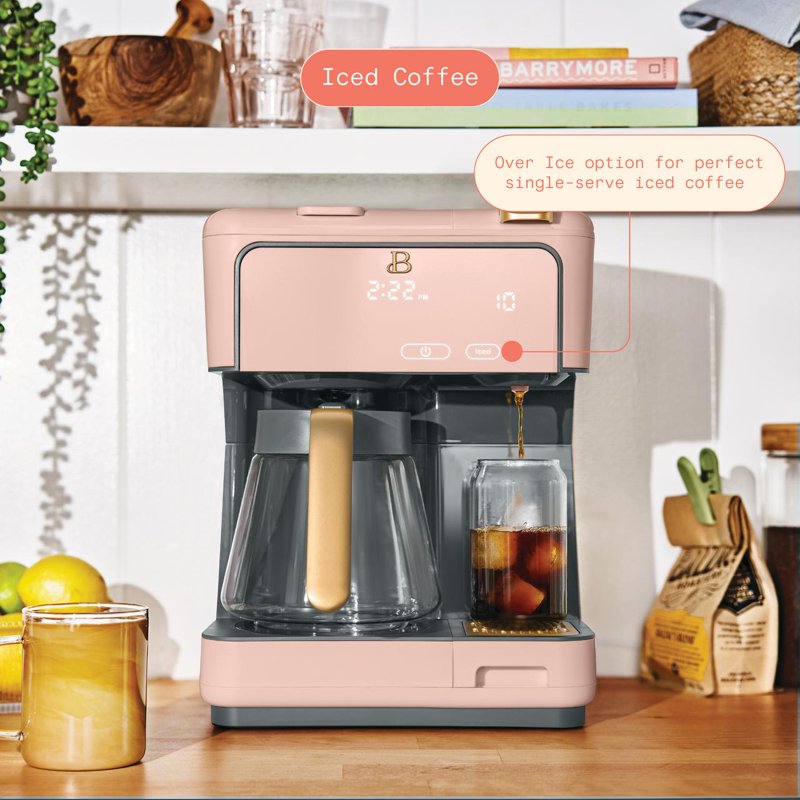 12-Cup Programmable Drip & Single-Serve Coffee Maker - Rose
