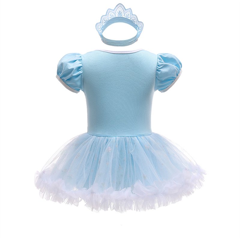 Snowflake Princess Baby Girl Dress Up Romper Tutu Dress with Headband - 9-12 Months