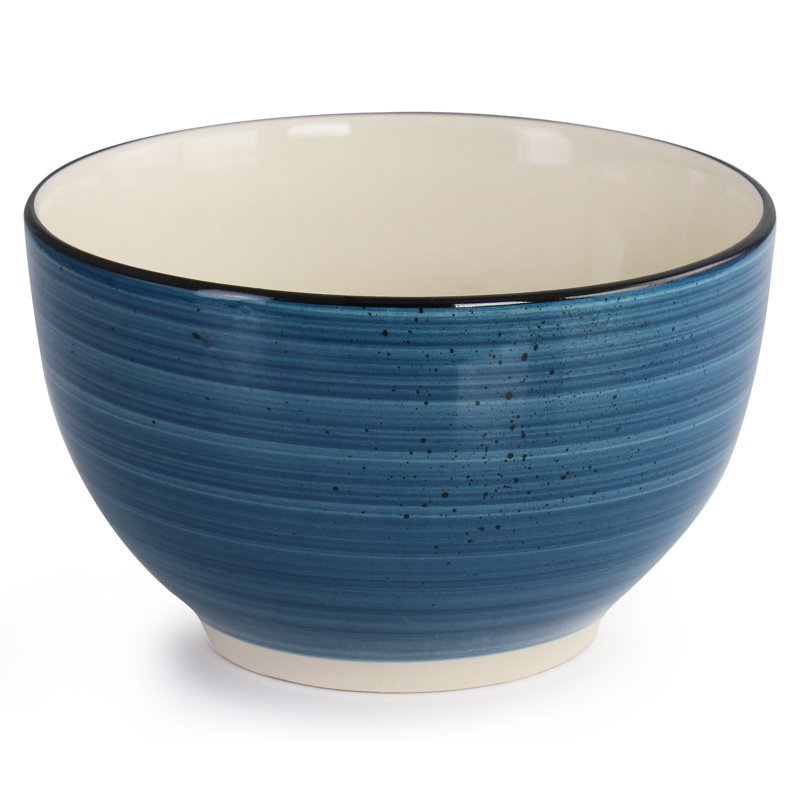 24 Piece Stoneware Dinnerware Set - Dark Blue