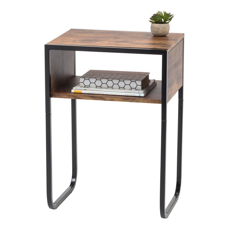 A-Shape Wood and Metal Accent Table - Versatile Side Table