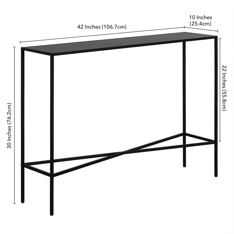 42" Wide Rectangular Console Table with Metal Top