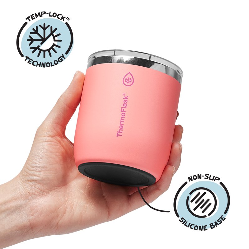 10 oz Lowball Tumbler - Double-Wall Insulated - Sunkissed Coral