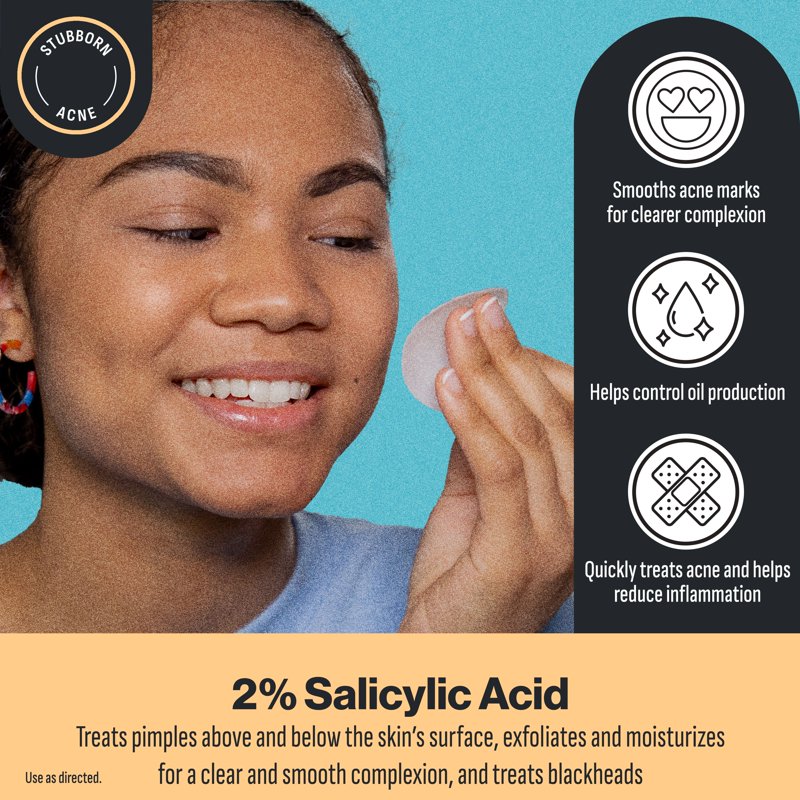 3-in-1 Maximum Strength Acne Treatment Pads with 2% Salicylic Acid, 90 Count