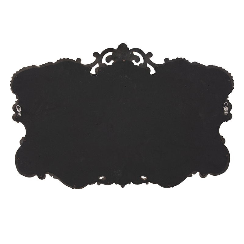 Decorative Wall Mirror with Ornate Frame - Black Finish, 27x38 Inch