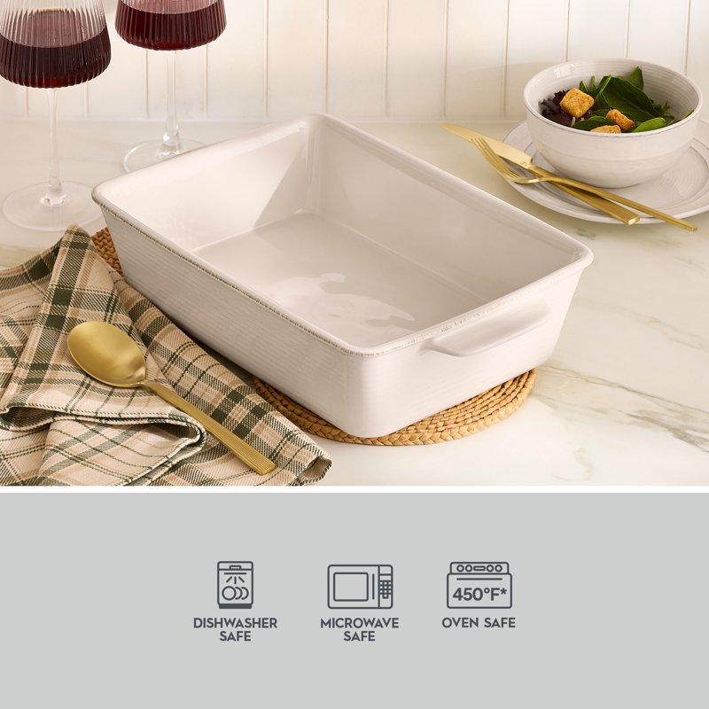 9" x 13" Cream Stoneware Baking Dish - Artisan Collection