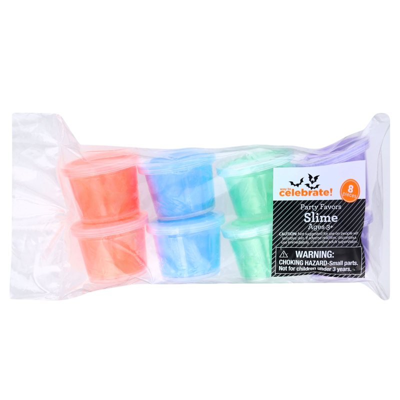Halloween Slime Party Favors - Multicolor 8 Pack for Kids and Parties