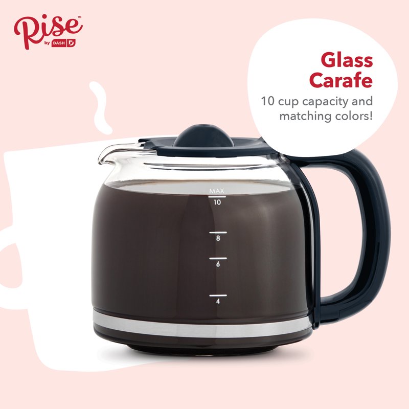 Rise Drip Coffee Maker with Reusable Filter & Glass Carafe - Clean Slate