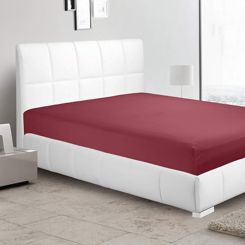 Queen Size Burgundy Fitted Sheet - Part of Clara Clark Premier 1800 Collection