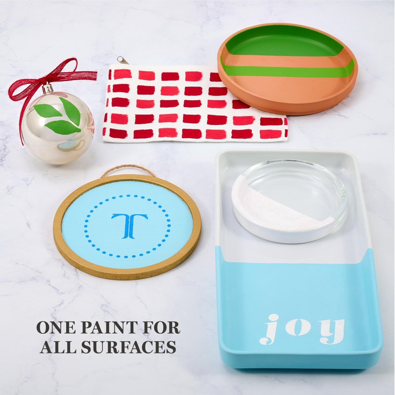 Multi-Surface Glitter Acrylic Craft Paint Set - Holiday Classics, Satin Finish, 12 Colors, 2 fl oz Each