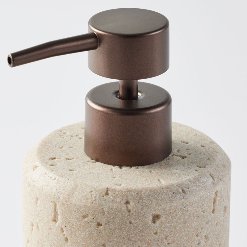 3 Pack Faux Stone Soap Dispensers - 14 oz Bathroom & Kitchen Decor
