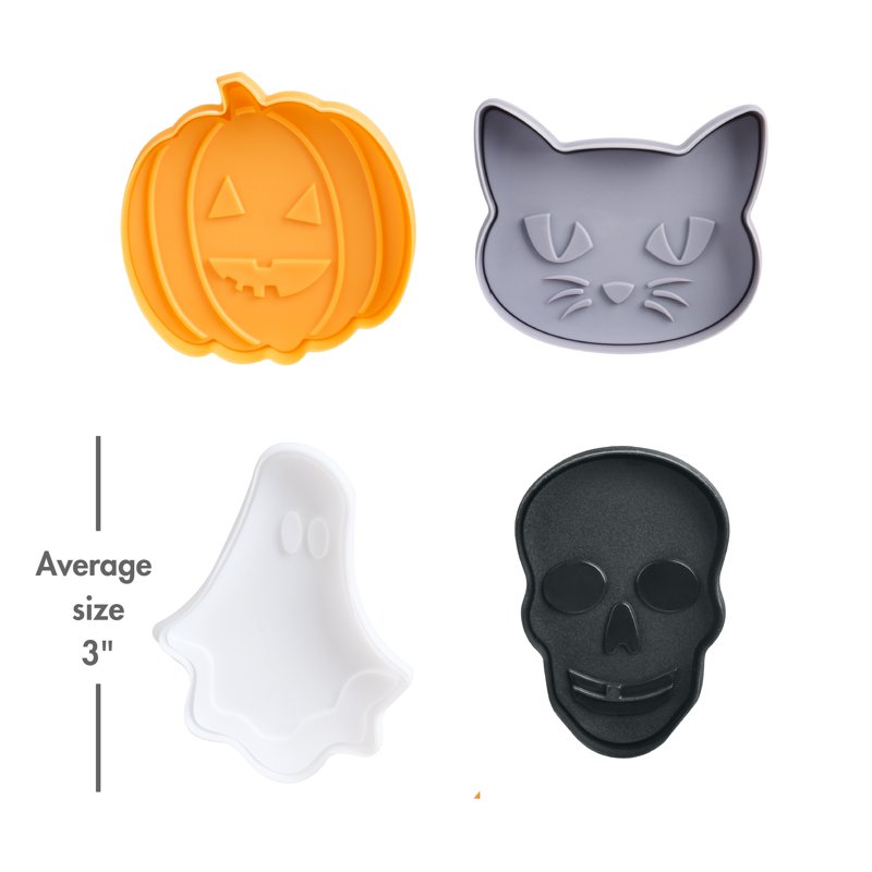 Halloween Cookie Cutter & Stamp Set - Spooky Baking Tools for Festive Treats