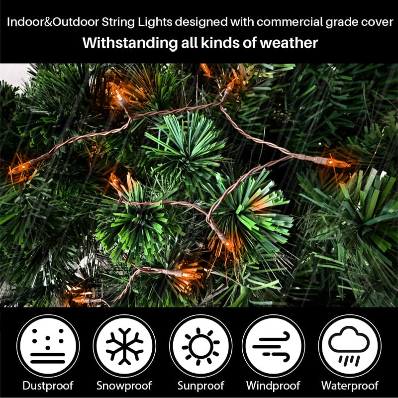 Halloween String Lights Battery Operated 18Ft 50 LED Outdoor Waterproof with 8 Modes