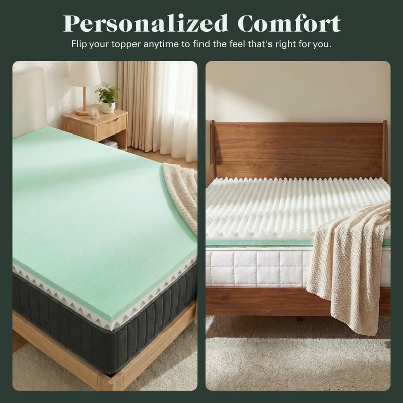 Allswell 4 Inch Memory Foam Mattress Topper Queen with Cooling Diamond Gel