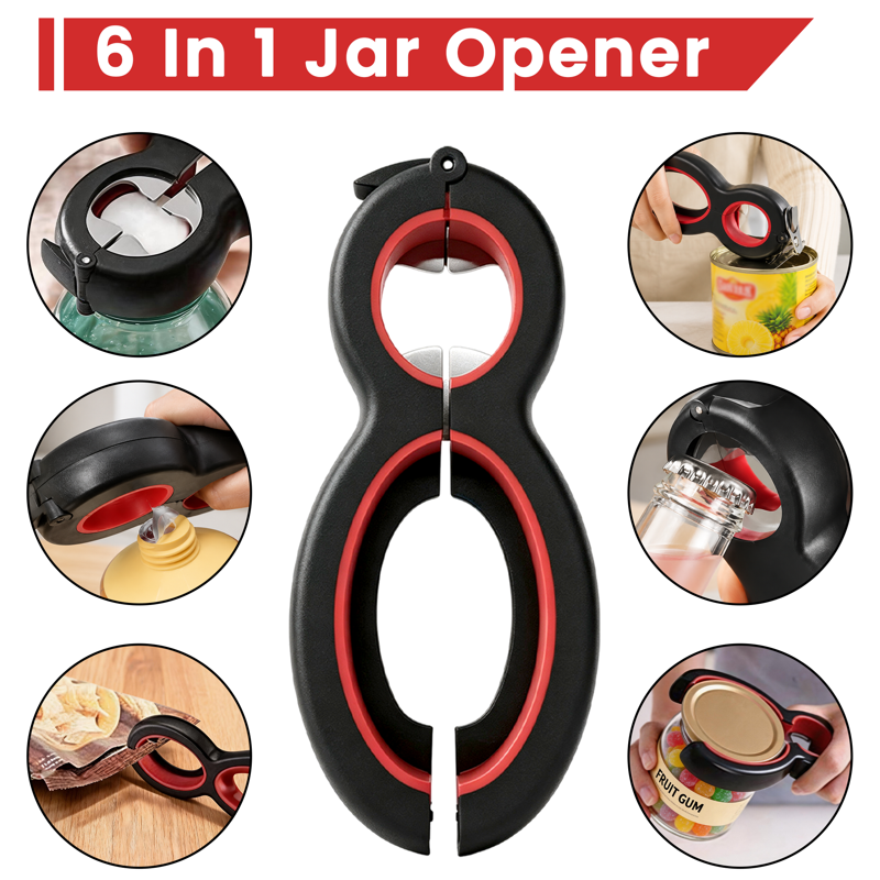 Multi-Function Jar Opener Set - 4 Pack Kitchen Tool Kit