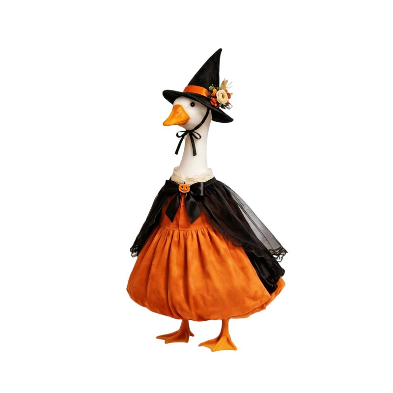 Halloween Pumpkin Dress Ghost Cape Witch Hat Yard Decor Set - Variation D