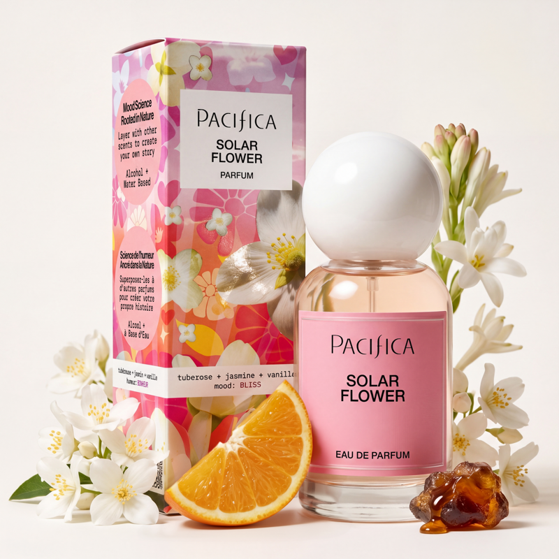 Solar Flower Eau De Parfum by Pacifica - Vegan Floral Scent, 1 fl oz