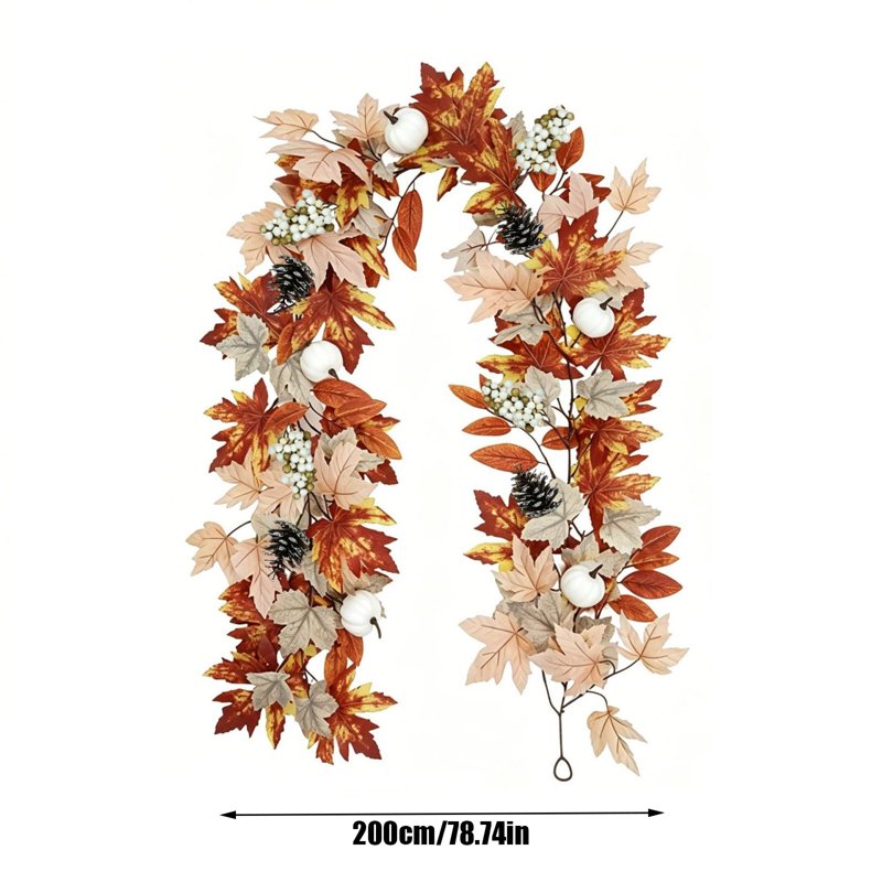 Artificial Pumpkin Vine Garland for Fall & Holiday Decor - 175cm - Variation A18