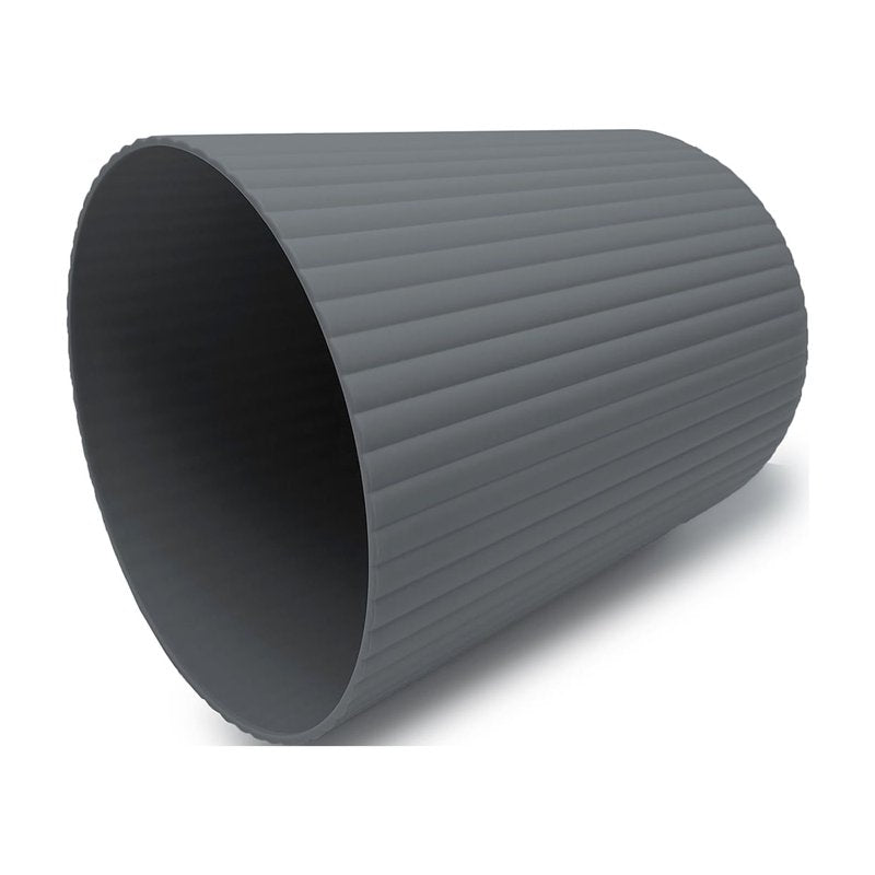 Ribbed Plastic Trash Can - 1.64 Gallon Grey Wastebasket