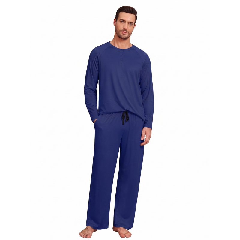 Matching Couple Pajama Sets for Women Men L Navy Blue Cozy Sleepwear