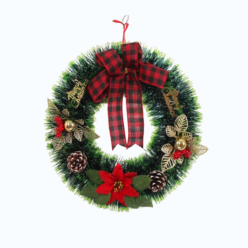 Christmas Wreath for Front Door Indoor Outdoor Decor - Farmhouse Holiday Garlands - 008 Variation