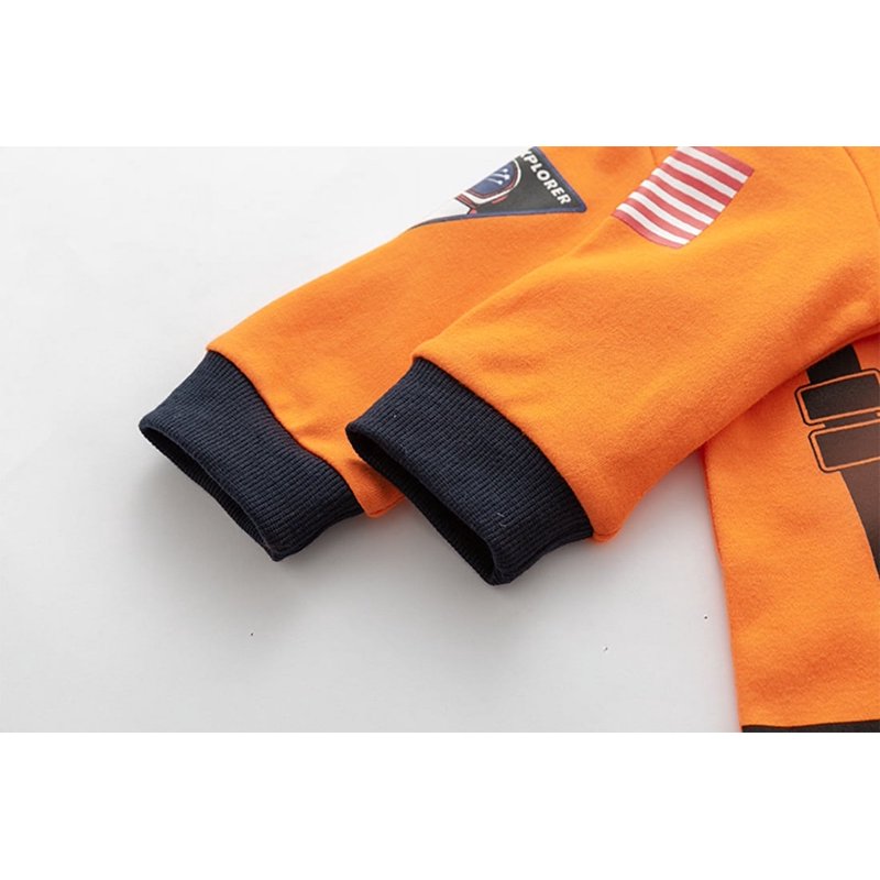 Baby Toddler Astronaut Onesie Hooded Romper - Orange, 18 Months, Long Sleeve