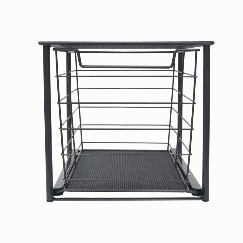 (2 Pack) Mainstays Large Stackable Pull-Out Drawer Organizer - Black, L