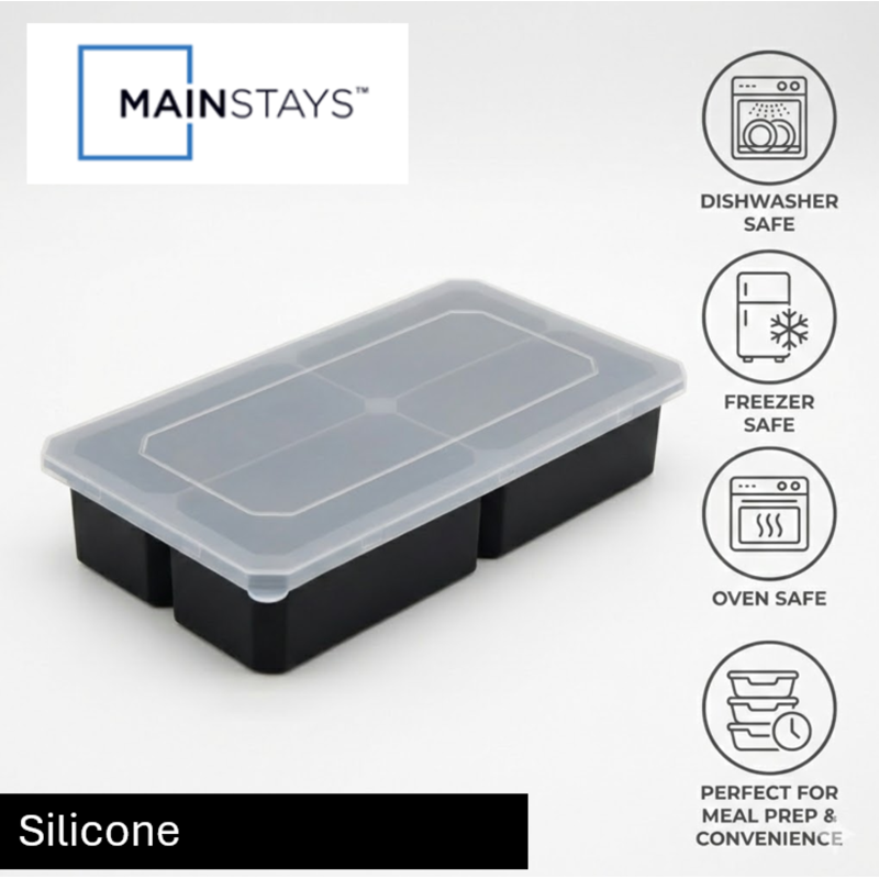 BPA-Free Ice Cube Tray - 4 Pack for Meal Prep & Freezer Organization