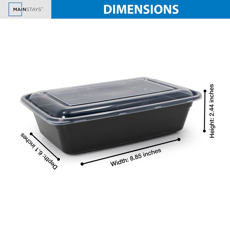 10-Piece Meal Prep Set - 5 Containers & 5 Lids, BPA-Free, Leak-Resistant, 3 Pack