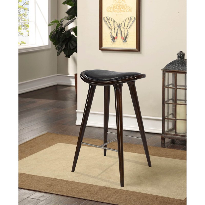 29" Oval Stool - Green & Cappuccino - Modern Design