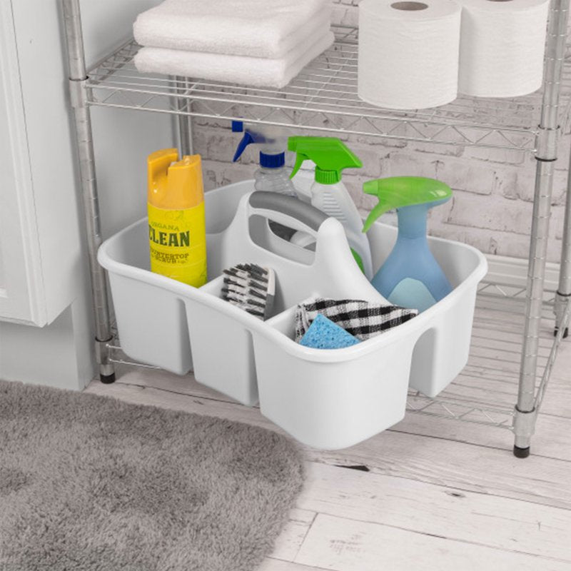 12 Pack White Sterilite Divided Storage Ultra Caddy with 4 Compartments