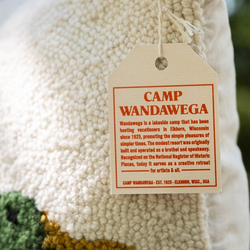 Maker's Collective Camp Wandawega Mallard Cream Hooked Bed Pillow - Handcrafted Americana Decor