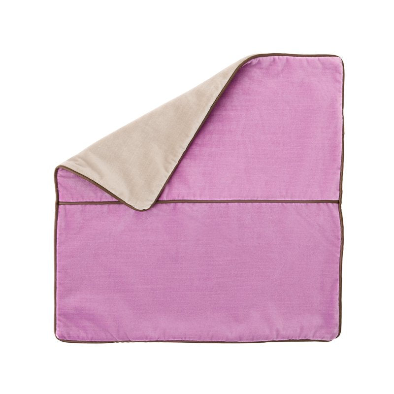 Lilac Bloom Velvet Decorative Pillow Cover 18x18 with Faux Leather Trim - Mainstays