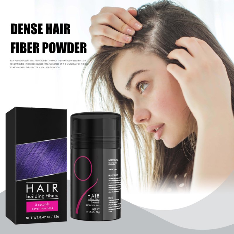 Dark Brown Hair Building Fibers Powder - Instant Volume for Thinning Hair