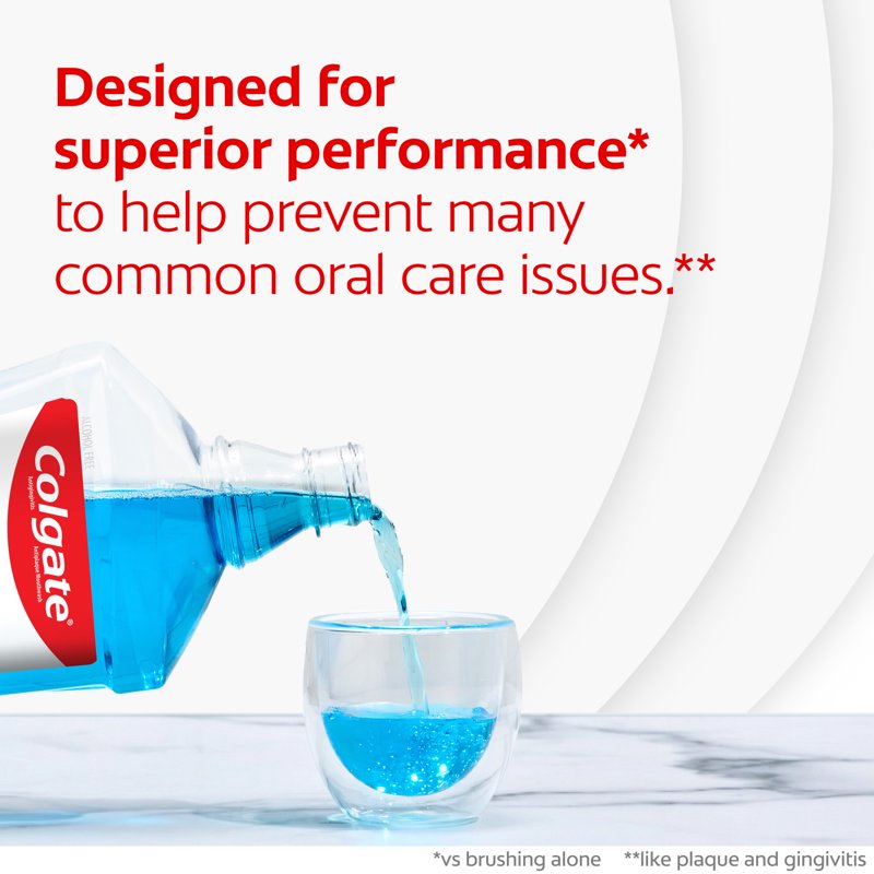 Alcohol-Free Peppermint Mouthwash, 24-Hour Antibacterial Protection, 1 Liter