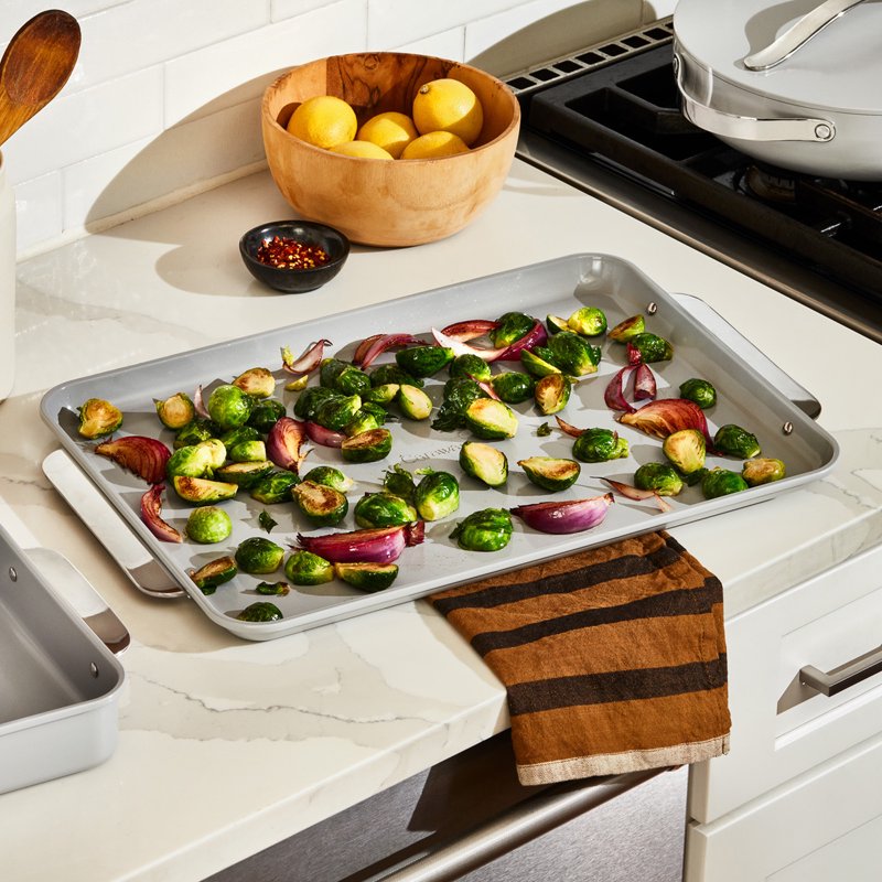 Non-Stick Ceramic Baking Sheet - Large 18" x 13" - Cream