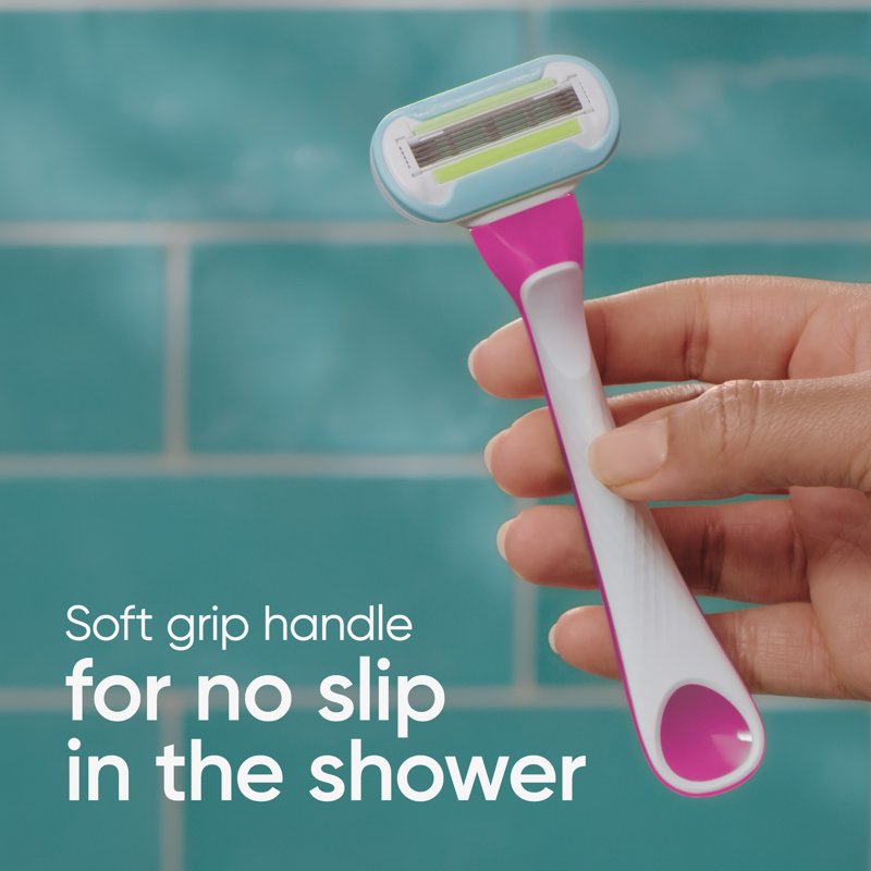 5-Blade Women's Disposable Razors - Smooth Glide Shaving Pack of 3