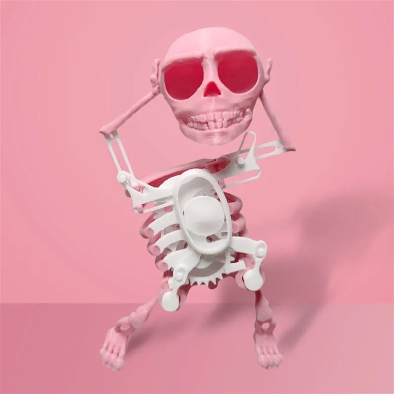 Wind-Up Skeleton Toy - Mechanical Dancing Halloween Decoration for Kids & Desk