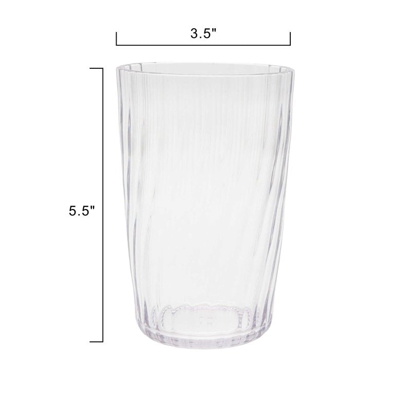 20-Ounce Clear Acrylic Swirl Tumblers - 6 Pack