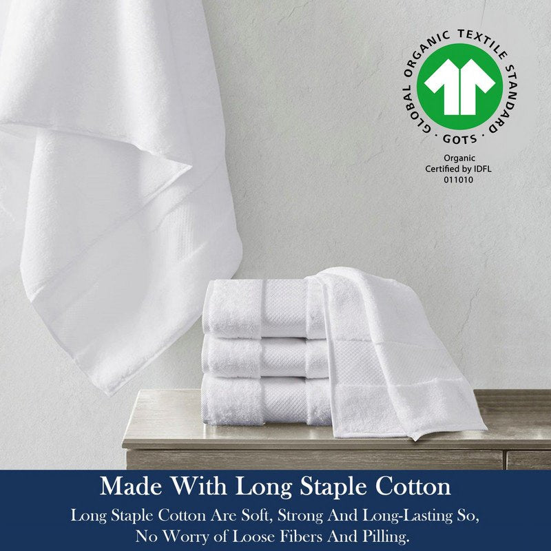 White Organic Cotton Bath Sheet 36x70 Inch Pack of 4 - Plush, Quick-Dry, 650 GSM