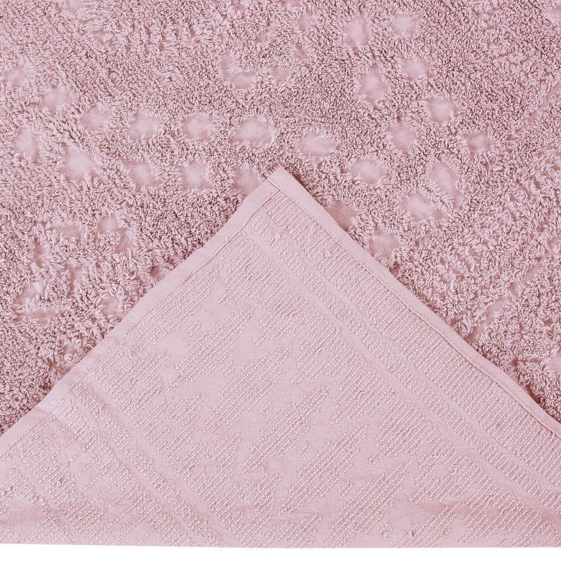 Full-XL Pink Cotton Bedspread - Better Trends Rio Floral Design, 100% Cotton, Double Bed Size